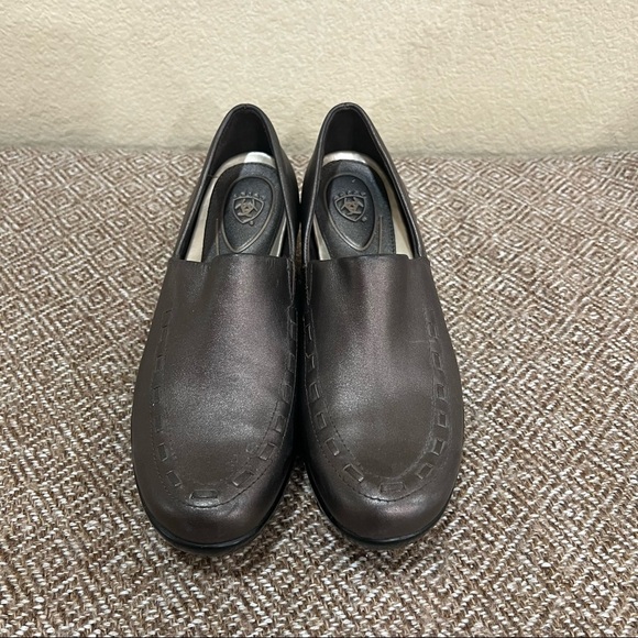 Ariat Clogs Womens Sz 8B Slip On Loafers Paddock Brown Leather Western Hippie - Picture 2 of 9